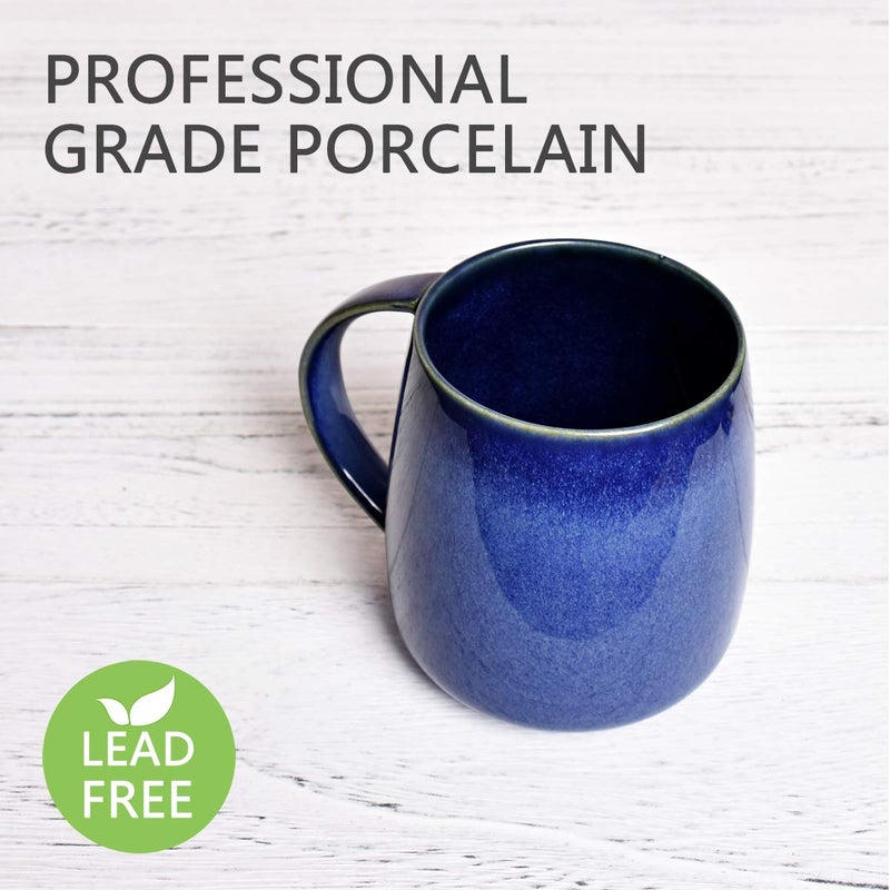 Bosmarlin Ceramic Coffee Mug, Blue Tea Cup for Office and Home, 13 oz, Dishwasher and Microwave Safe, 1 Pack (RoyalBlue(Glossy)) - Image 3